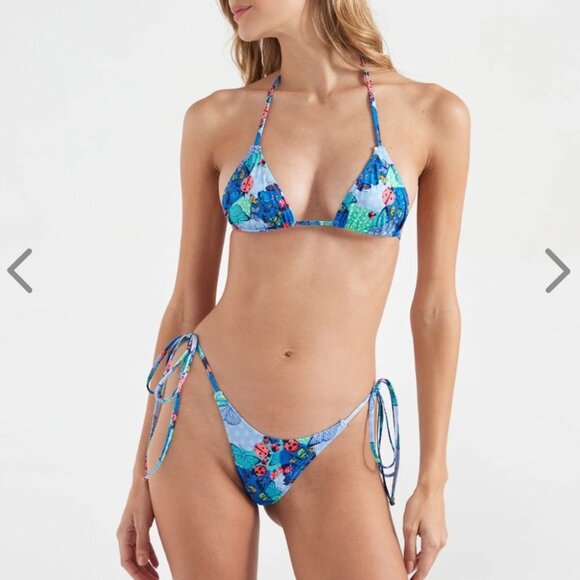 NWT OneOne Swimwear Bikini Set Flutter Fancy Blue Butterfly Ariel Ladybugs Cute - Picture 2 of 3